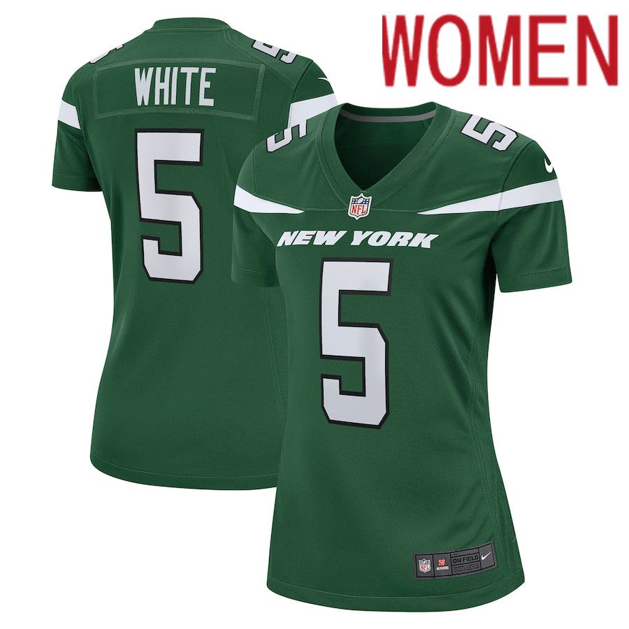 Cheap Women New York Jets 5 Mike White Nike Gotham Green Game Player NFL Jersey